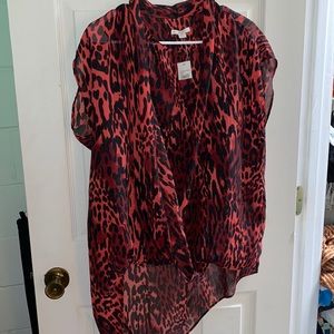 NWT Est. 1964 flowy red and black blouse